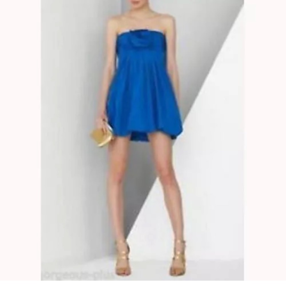 BCBG bubble rosette royal blue dress
